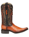 El General Men's Exotic Caiman Belly Cowboy Boots - Cognac 45080
