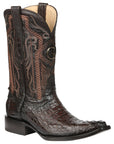El General Men's Exotic Caiman Nuca Cowboy Boots - Brown 45082