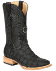 El General Men's Exotic Monster Fish Rodeo Cowboy Boots - Black 45083