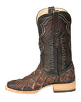 El General Men's Exotic Monster Fish Rodeo Cowboy Boots - Brown 45084