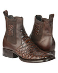 El General Men’s Python Imitation Brown Ankle Boots 45094