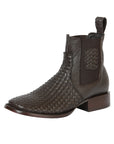 El General Men’s Rodeo Brown Petatillo Woven Ankle Boots 45177