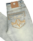 Centenario Men's Light Blue Denim with Embroidered Details 45317