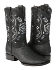El General Men’s Black Python Imitation Rodeo Boots 45398