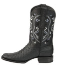 El General Men’s Black Python Imitation Rodeo Boots 45398