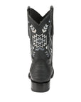 El General Men’s Black Python Imitation Rodeo Boots 45398