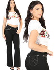 Centenario Women's Black Bootcut Denim Jeans 45543
