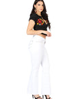 Centenario Women's White Bootcut Denim Jeans 45545