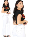 Centenario Women's White Bootcut Denim Jeans 45545