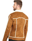El General Men’s Tan Suede Sherpa-Lined Jacket 45634