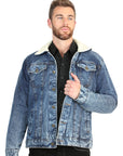 El General Men’s Light Blue Denim Sherpa-Lined Jacket 45639