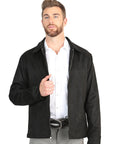 El General Men’s Suede Zipper Jacket - Black 45648