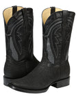 Men’s El General Western Boots - Imitation Bull Neck Black 45666
