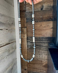 Graduated Barrel Bead Necklace – 24 Inch – Sterling Silver Saucer & Barrel Beads