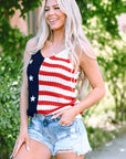 Stars and Stripes Flag Pattern Knitted Tank