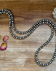 54 inch Necklace - 10 mm & 10 mm saucer Sterling Silver Pearls