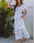 Lea Floral Square Neck Maxi Dress