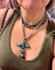 Turquoise cross pendant
