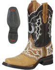 El General Rodeo Boot - Nobuck Honey with Embroidery 51111