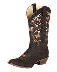El General Women’s Rodeo Boots - Nubuck Leather - Brown 51227