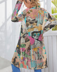 Baha Ranch Retro Pop Western Collage Lightweight Cardigan