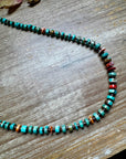 33” Graduated Turquoise & Spiny Oyster Necklace