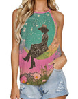 Baha Ranch Cowgirl on the Moon Retro Pop Western Tank Top