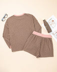 Checker Long Sleeve Pullover and Shorts Set