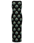 Turquoise Naja Sleeveless Bodycon Side Slit Maxi Dress