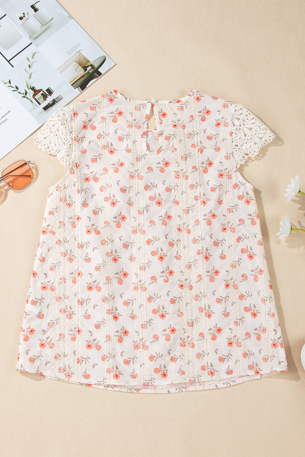 Estelle Crochet Cap Sleeve Blouse