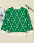 Diamond Pattern High Neck Sweater