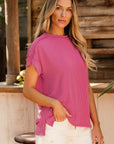 Corded Knit Reverse Seam T-Shirt