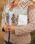 Western Geometric Aztec Patchwork Quilted Jacket