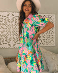 Brynleigh Floral Puff Sleeve Babydoll Dress