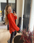 Orange Open Knit Sweater