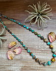 24-Inch Graduated Turquoise Necklace with Sterling Silver Saucers – One-of-a-Kind