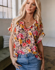 Rhea Floral Crew Neck Blouse