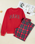 Christmas Plaid Mama Pullover and Pants Set
