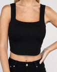 Cotton Square Neck Cropped Cami Top