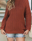 Hayden Textured Crew Neck Loose Sweater