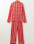 Christmas Plaid Contrast Trim Pajama Set