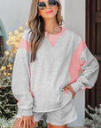 Charlie Raw Hem Pullover and Casual Shorts Set
