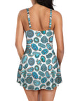 All Turquoise Skirted Swimsuit