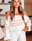Daphne Zigzag Knitted Pullover Sweater