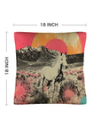 Baha Ranch Retro Pop Western Albino Steed Pillow Case Made in America