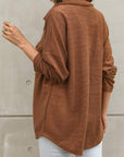 Textured Contrast Flap Pocket Shacket