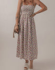 Boho Floral Smocked Maxi Sundress