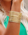 Gold Luxury Heavy Metal High Quality Open Wire Bracelet
