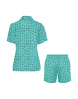 Mini Turquoise Cattle Brands Women's Western pajama Set