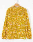 Plus Size Floral Ruched V-Neck Blouse